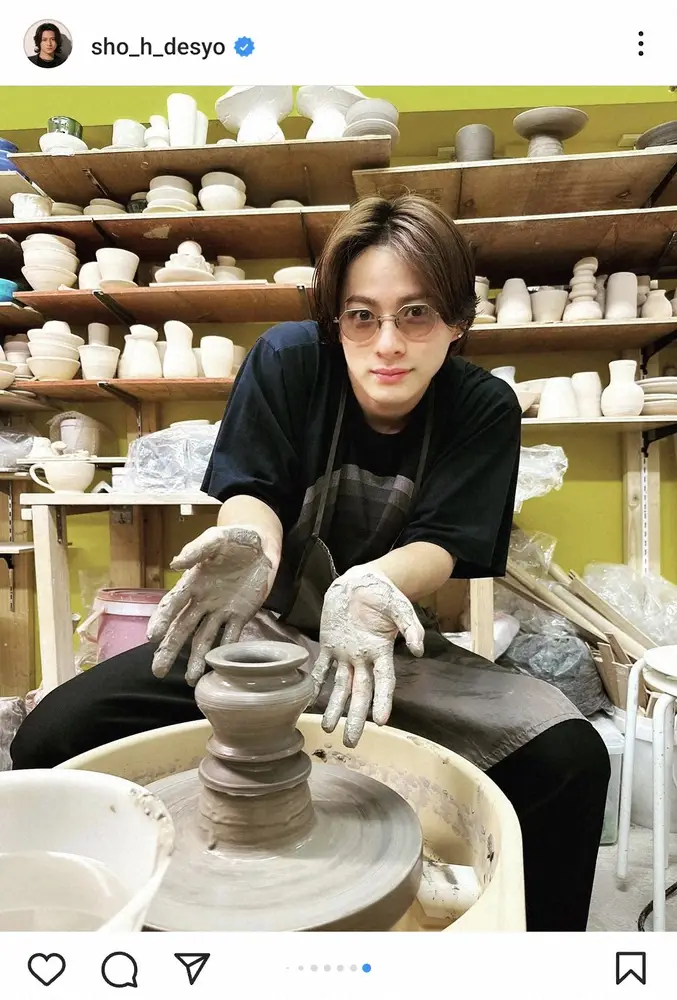 記事全文】平野紫耀 サングラス姿での陶芸ショット披露に「何やっても