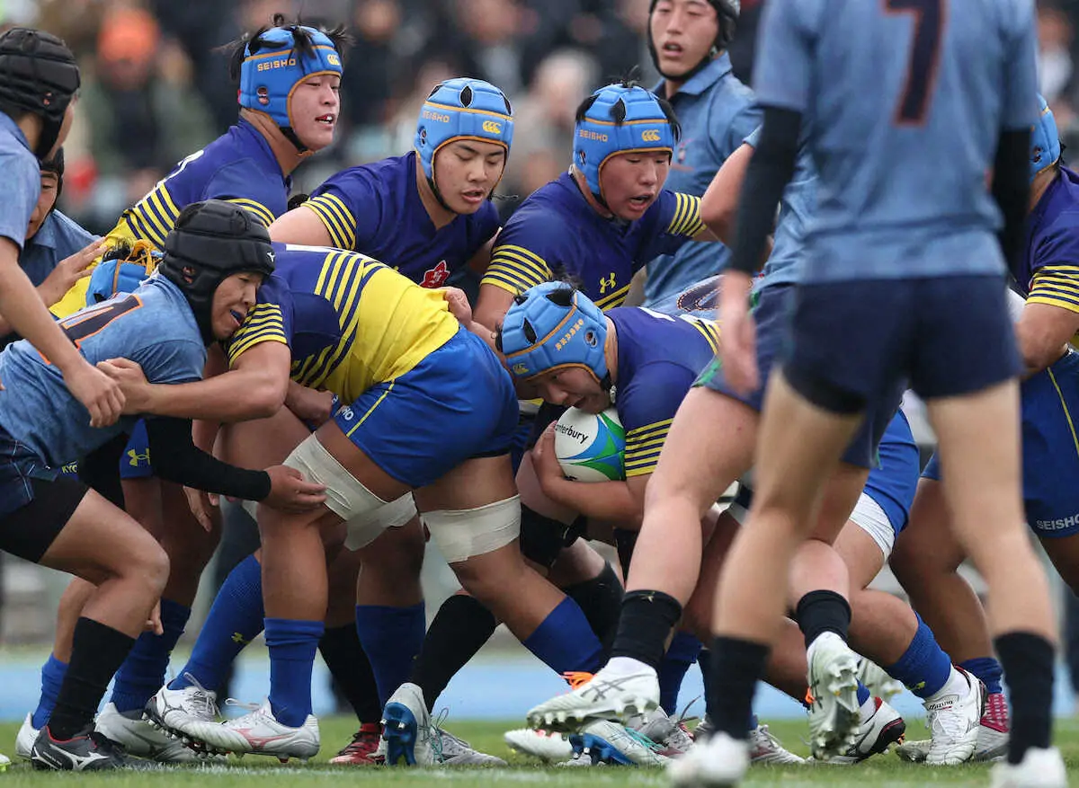 全国高校ラグビー 京都成章・倉敷＞前半、モールを押し込んで京都成章