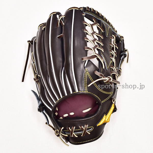 ミズノプロ 硬式用 オーダー 外野手用 AXI型 ブラック×ブラウン紐
