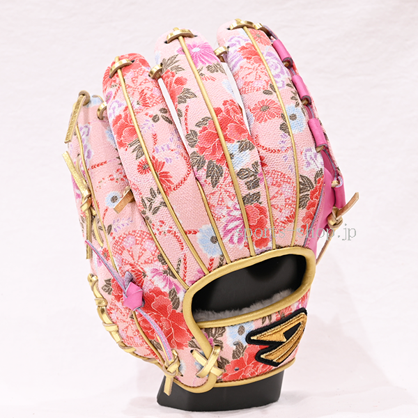 D-Quest いなせグラブ 軟式用 西陣織 和柄 着物 グラブ ピンク