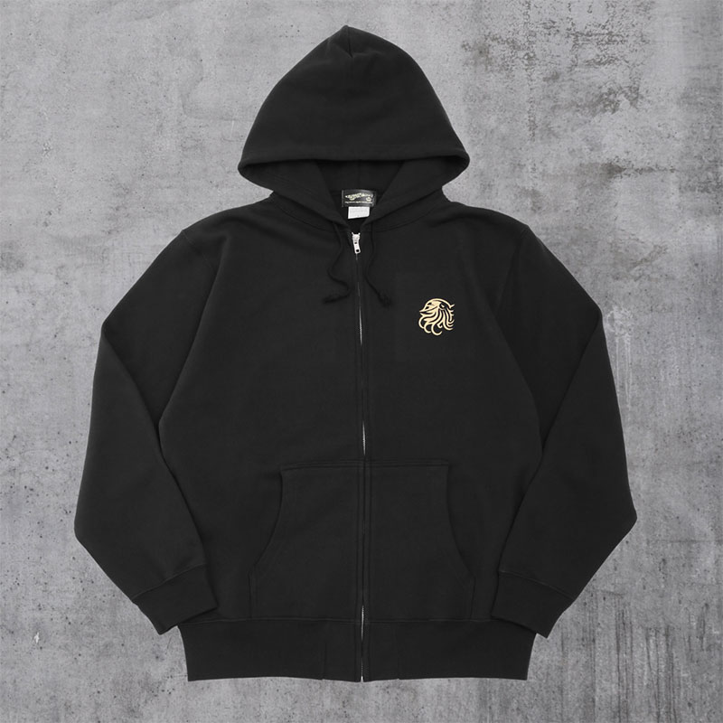 BAD SQUID フルジップ パーカー / 黒金 - エギングショップ SQUID MANIA