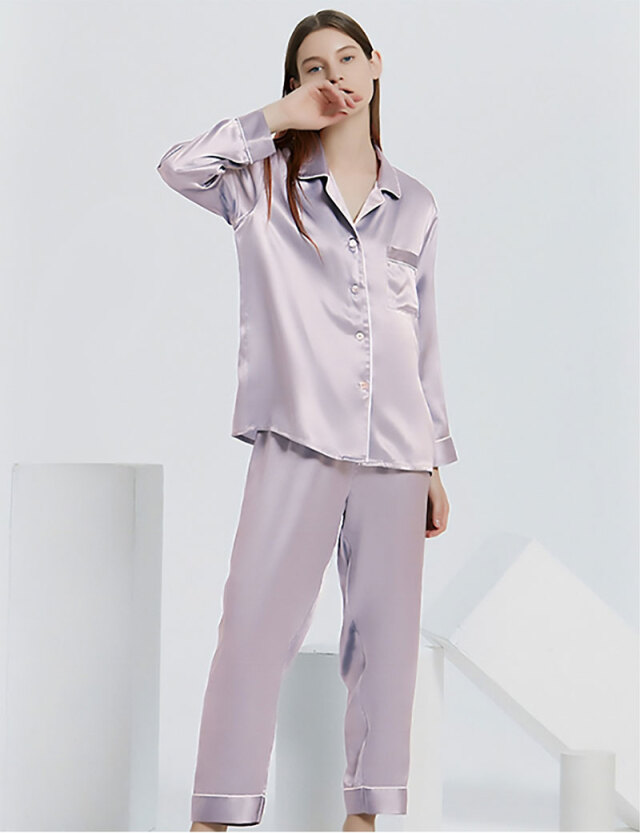 シルク100％ ふわっと軽いパジャマ 前開き 19匁 | マタニティウェア