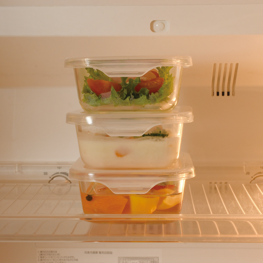 ルシェル 耐熱保存容器3個セット(350ml③) HB-6466