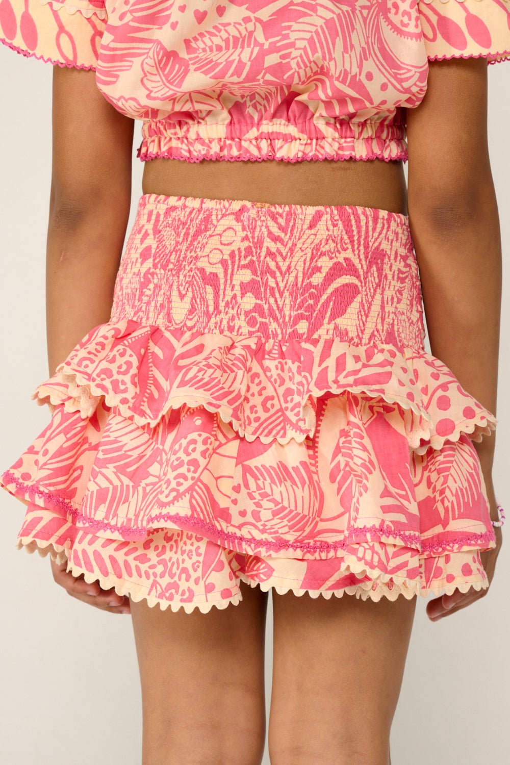 Mini Skirt Alizee for girls - Pink Toucan|Resort Collection