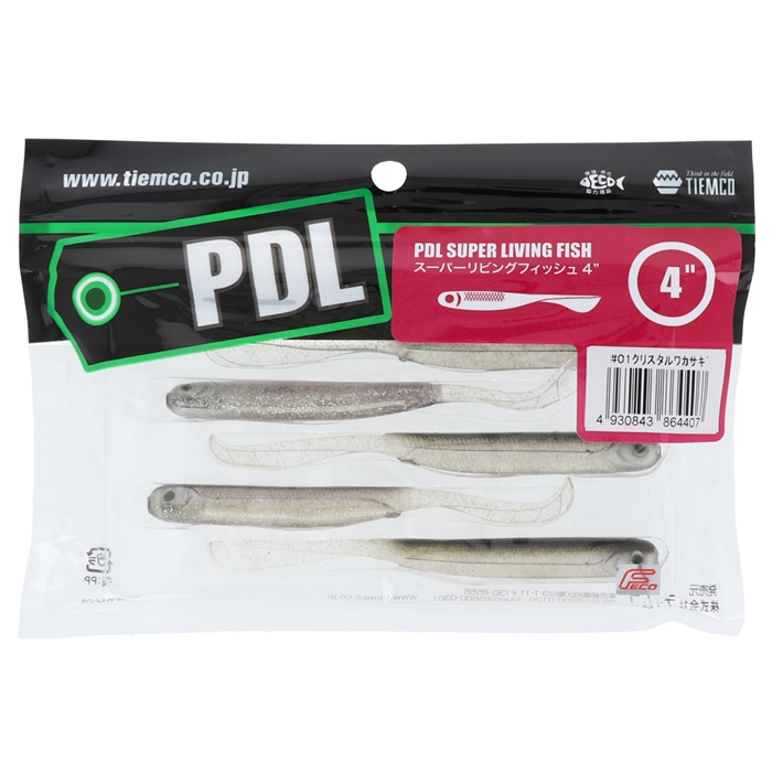 ティムコ PDL スーパーリビングフィッシュ 4インチ #01クリスタル