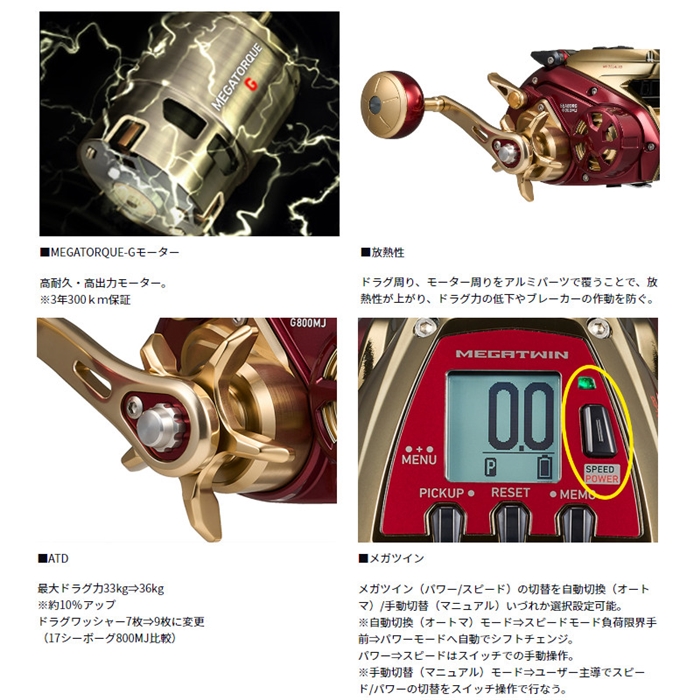 ダイワ シーボーグ G800MJ 24年モデル 電動リール - 釣具のポイント