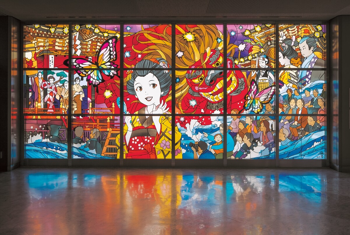 ステンドグラス「蝶たちと戯れる大獅子」 – STUDIO PONOC（スタジオポ