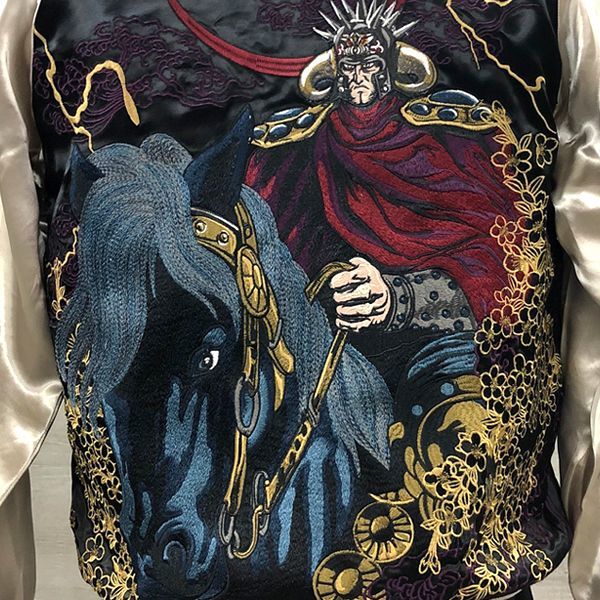 絡繰魂×北斗の拳35周年記念コラボ「ラオウ×黒王スカジャン」CRT-284024