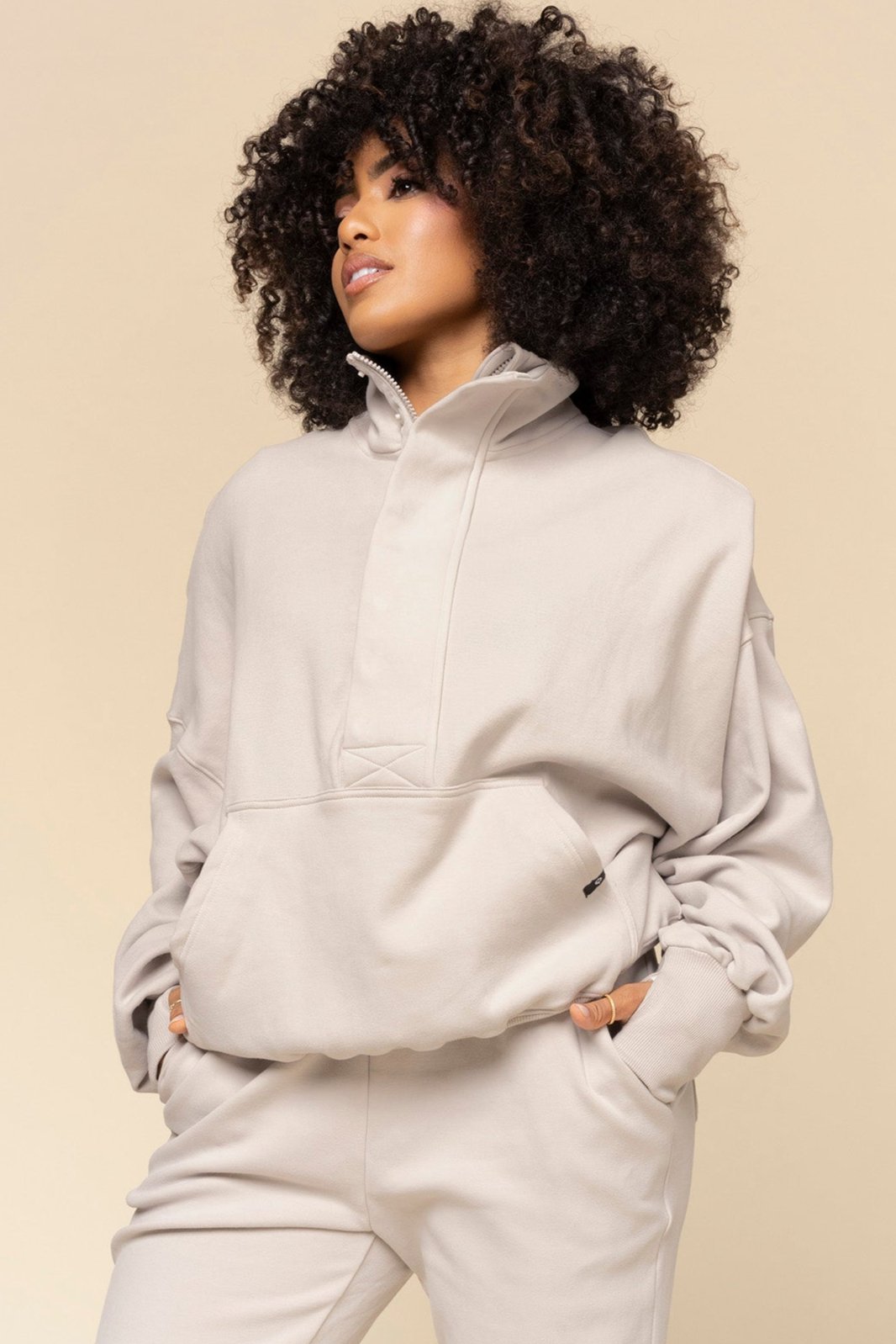 Ooey Gooey Half Zip Sweater - Silver Birch – POPFLEX®