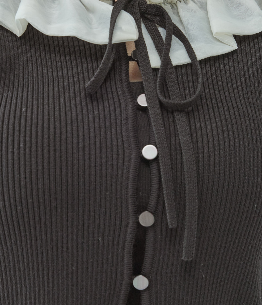 フリルカラーニットトップス(ワンサイズ ブラック): PEACH JOHN