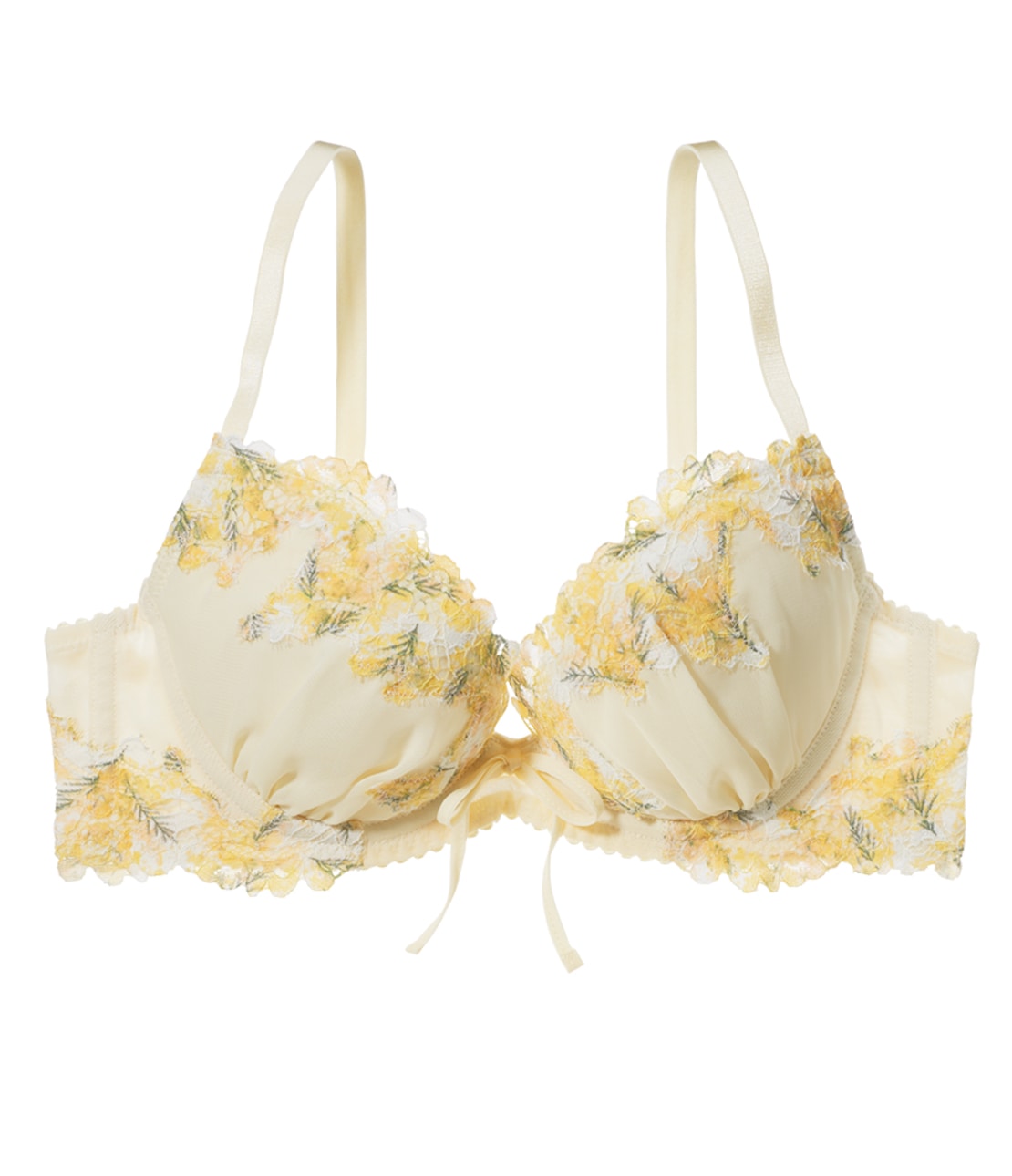 まいにち美胸プリントレースブラB(A65 イエロー): PEACH JOHN