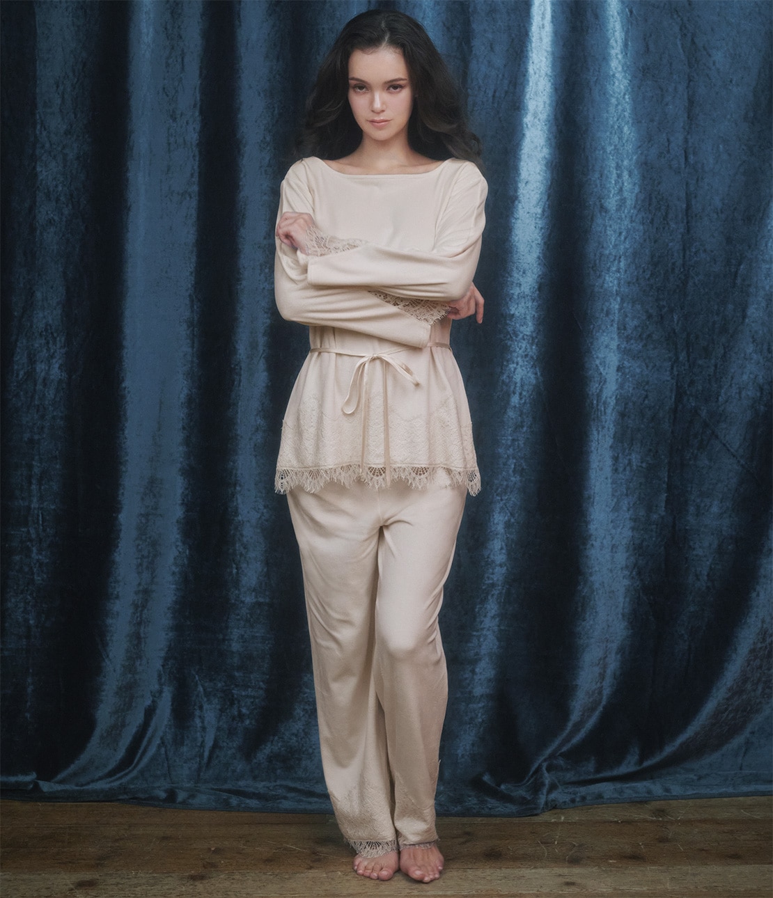 ベロアレースパジャマ(ワンサイズ アイボリー): SALON by PEACH JOHN