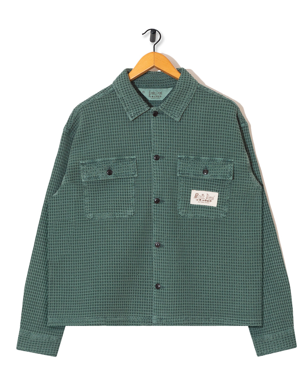 Waffle Button Front Shirt - Silver Pine | Brain Dead | Peggs & son.