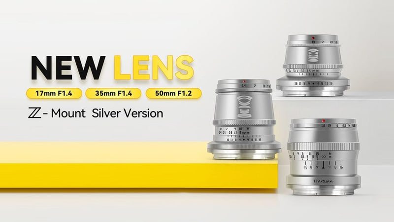 Three TTArtisan Silver APSC Lenses for Nikon Z-Mount Officially