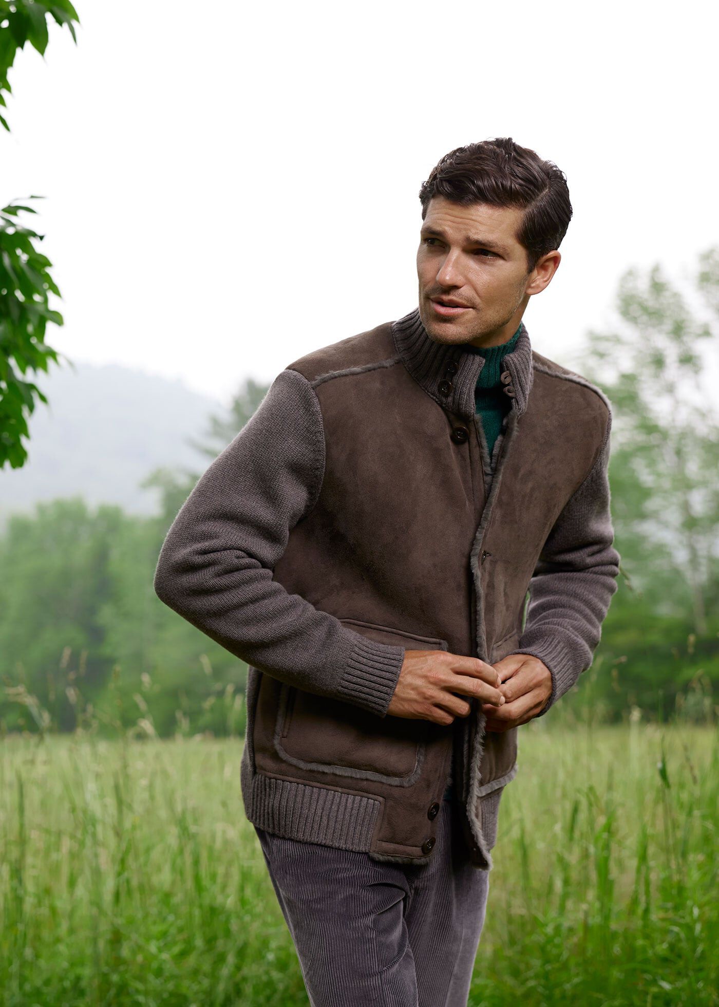 Shearling and Knit Blouson Jacket