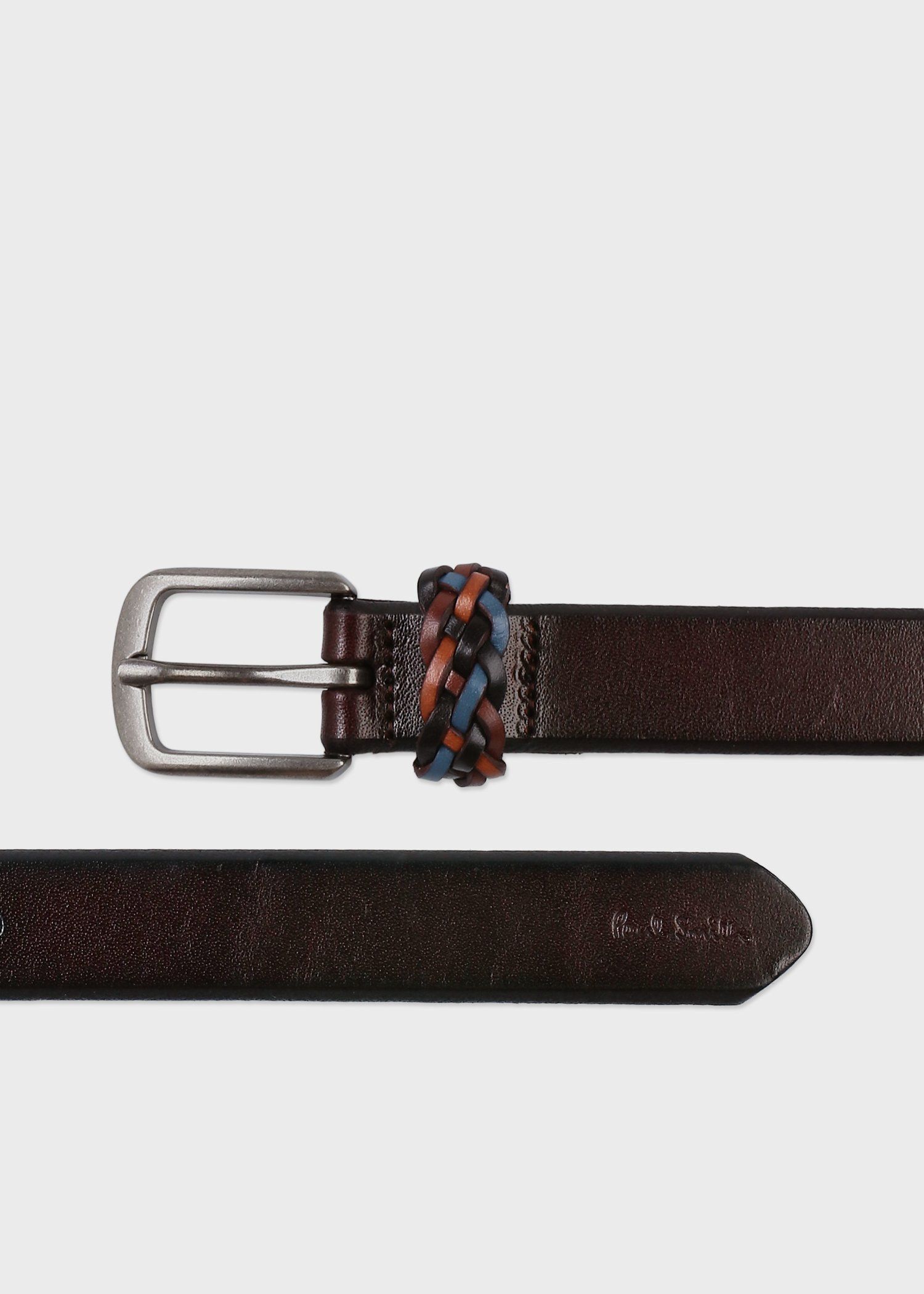 マルチカラーメッシュ レザーベルト（ダークブラウン） ｜ポール・スミス