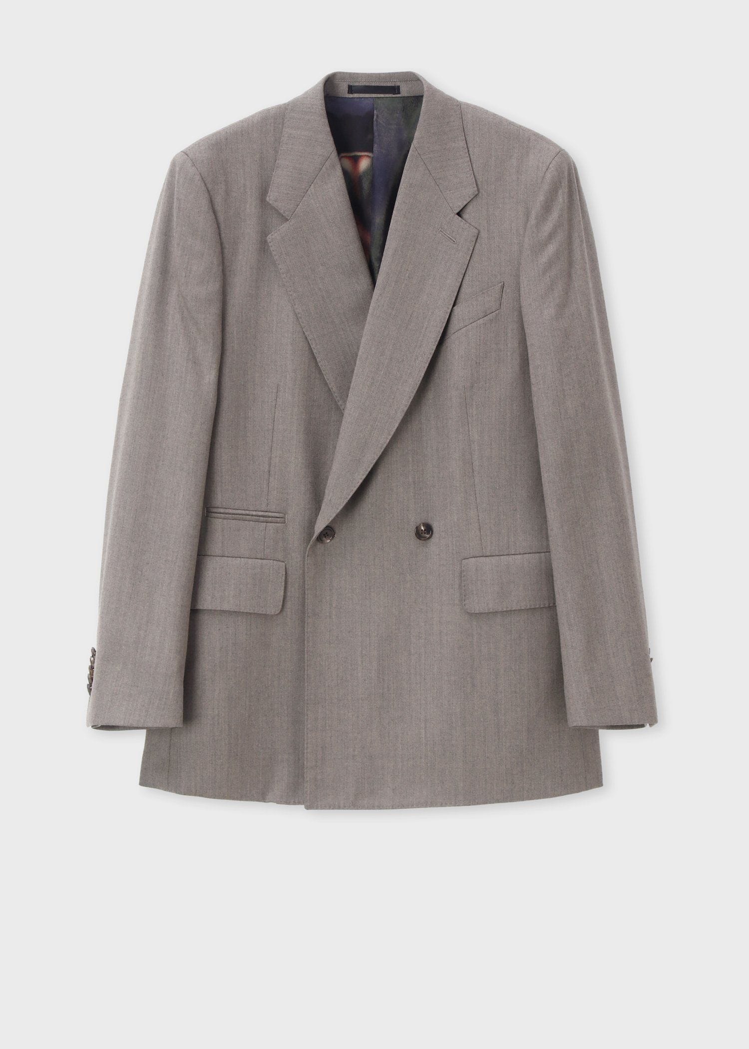 ウールカシミヤフランネル ダブルブレストジャケット（ブラウン