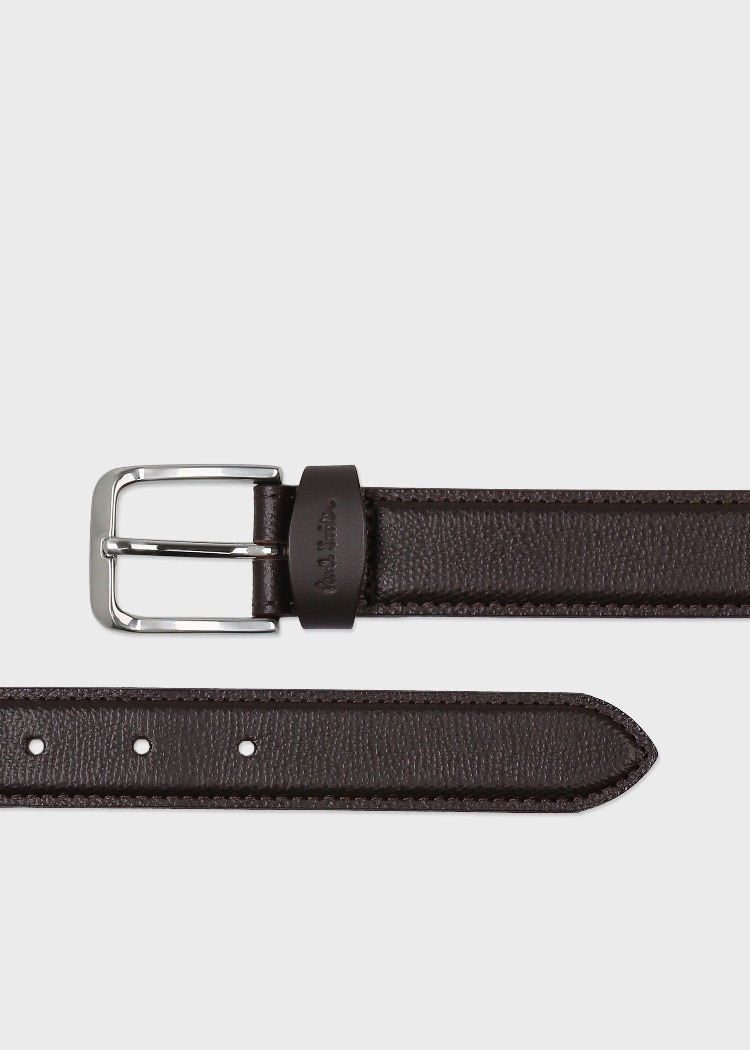 ソリッドグレイン レザーベルト（ダークブラウン） ｜ポール・スミス