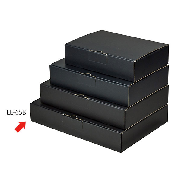 ギフト箱 EE-63B はっ水宅配箱 6cm 黒 ヤマニパッケージ