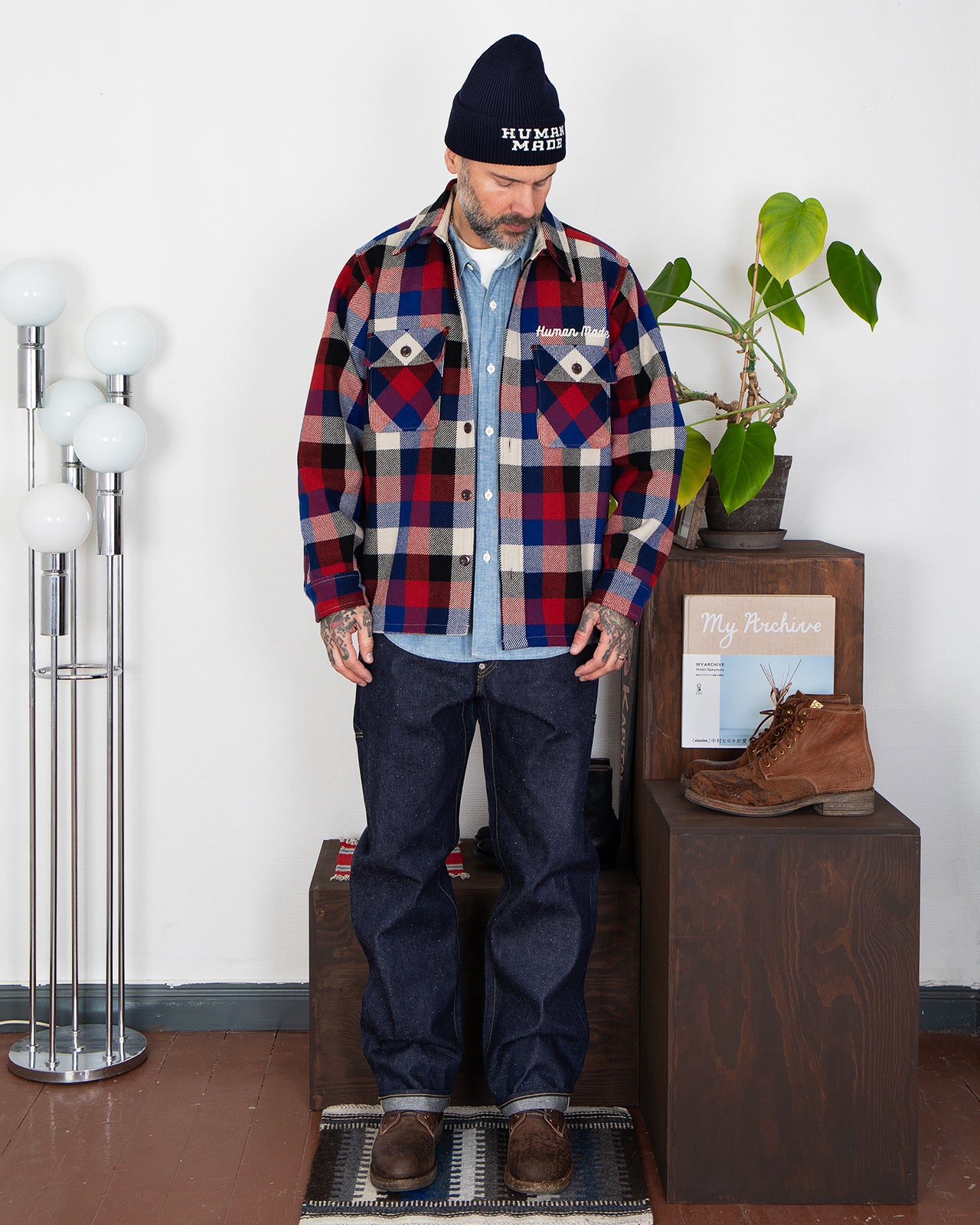 Human Made Wool Check Shirt Jacket, Red – Pancho And Lefty