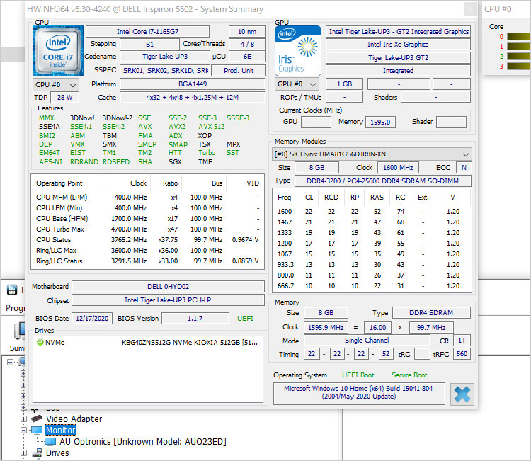 DELL Inspiron 15（5502） レビュー、Tiger Lake（UP3）設計の15.6