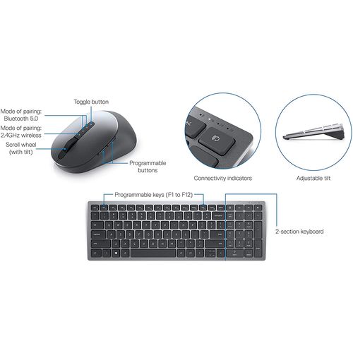 Dell KM7120W Keyboard & Mouse KM7120W-GY-US | PC-Canada