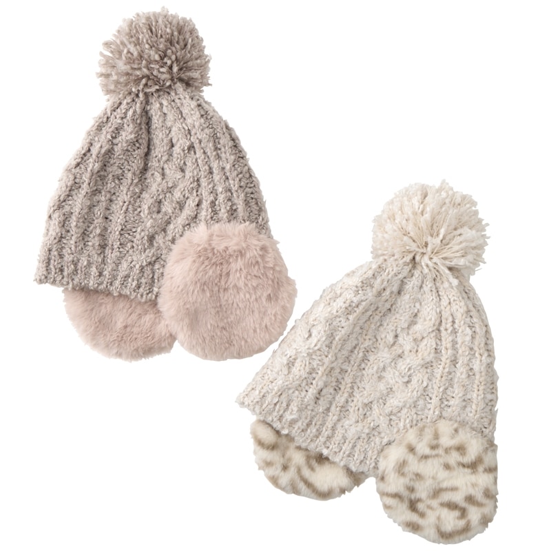 ファー耳あてニットワッチ(くすみピンク): 通常| プラザオンラインストア