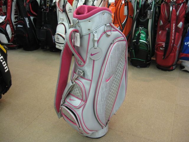レディースキャディバッグ シルバー/ピンク 中古 ナイキ(NIKE GOLF