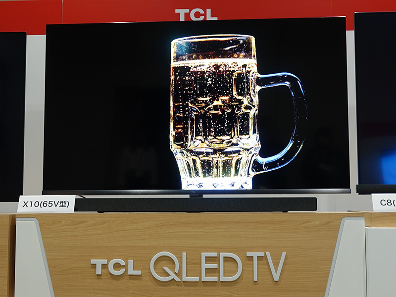 TCL、量子ドット「QLED」採用で65型約20万円の「65X10」など4K HDR