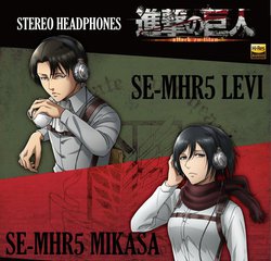 進撃の巨人』コラボのパイオニアヘッドホン、リヴァイとミカサモデル