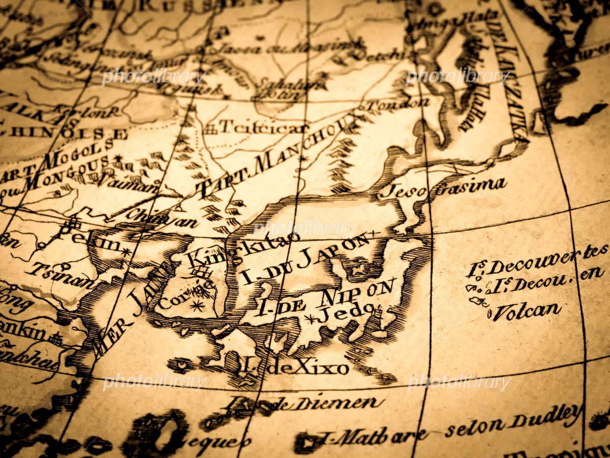 アンティークの世界地図 日本 写真素材 [6427671] - フォトライブラリー