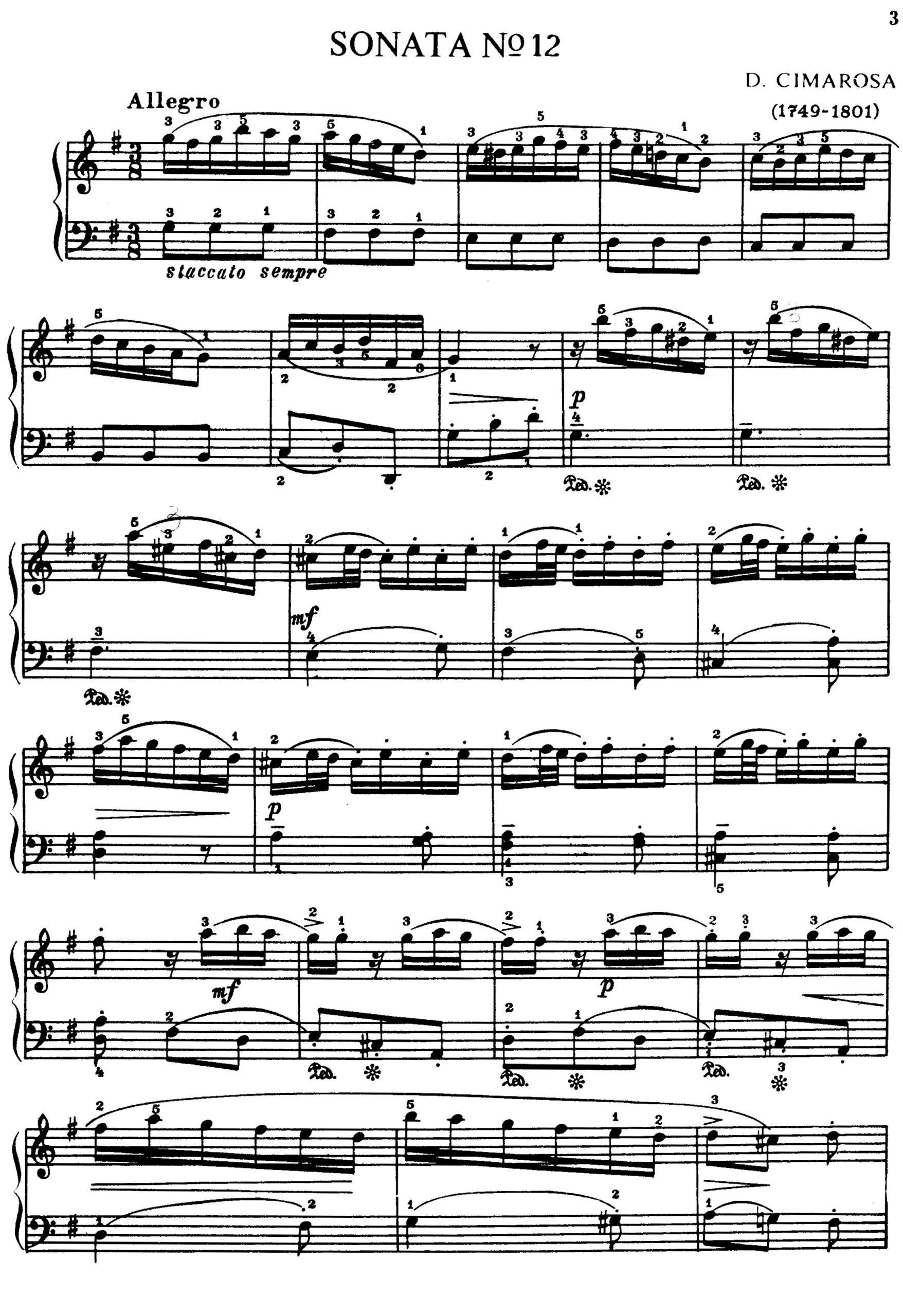 Cimarosa, Domenico - Pianorarescores