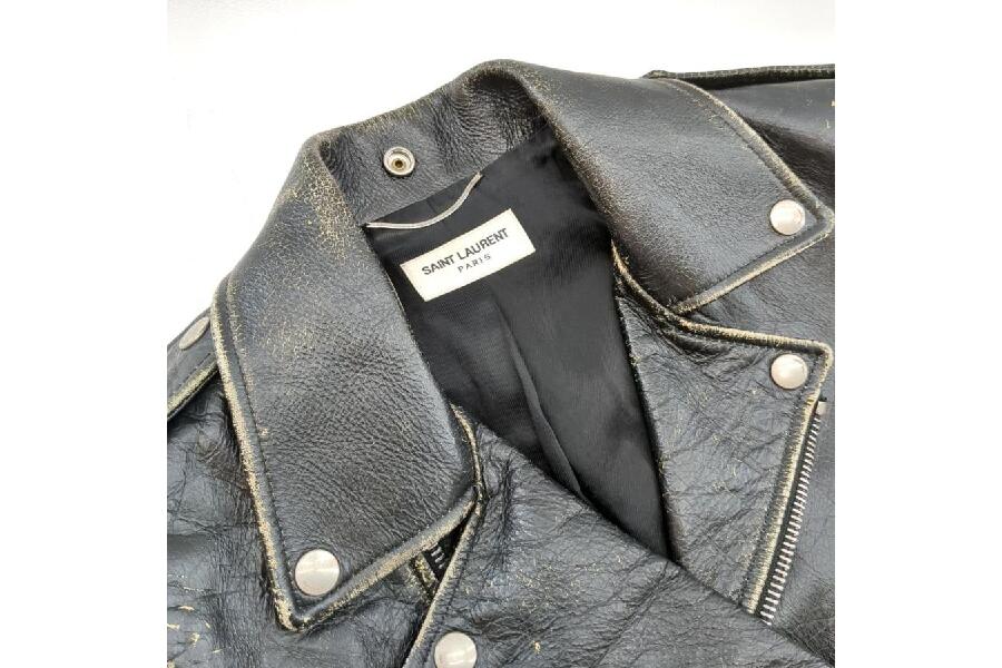 サンローラン Saint Laurent パリ ダメージ加工 ダブルライダース