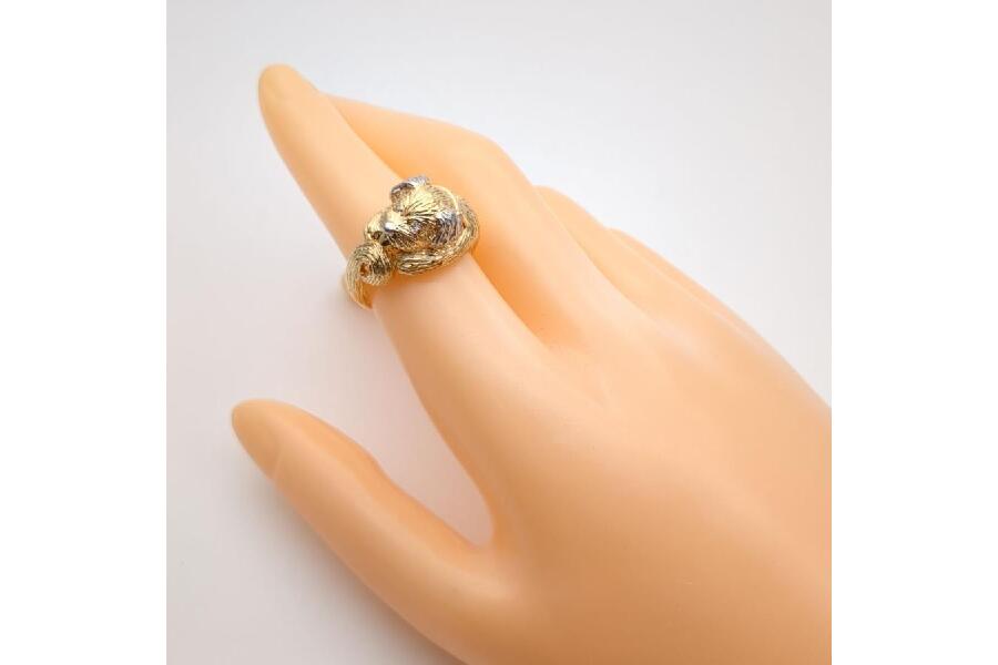 犬モチーフリング：K18×Pt900＆メレダイヤの魅力 #入荷しました