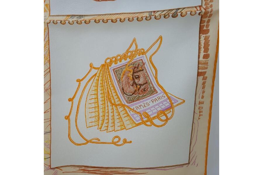 未使用品】 HERMES エルメス カレ90 シュヴァルスコープ オレンジ