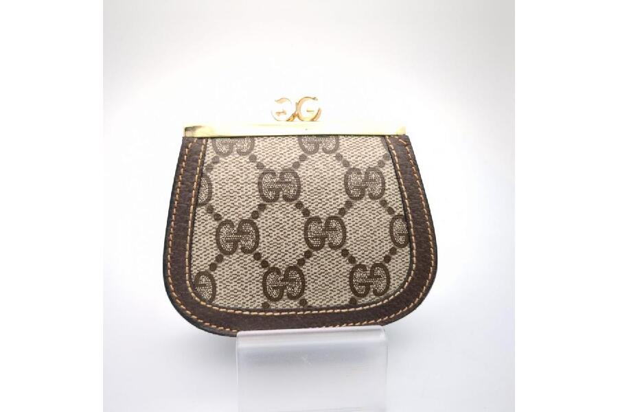 GUCCI グッチ がま口コインケース 小銭入れ オールドグッチ ブラウン