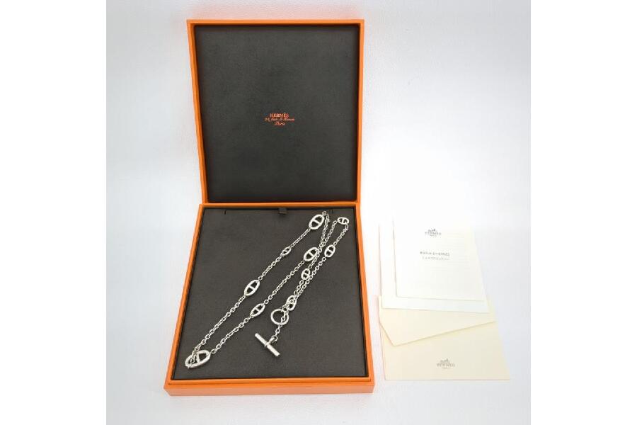 中古 エルメス シェーヌダンクル ファランドール ネックレス Ag925 71g