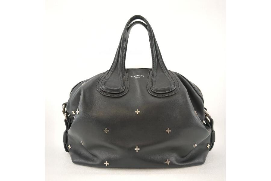 ハンドバッグ ジバンシィ ナイチンゲール ブラック レザー スタッズ