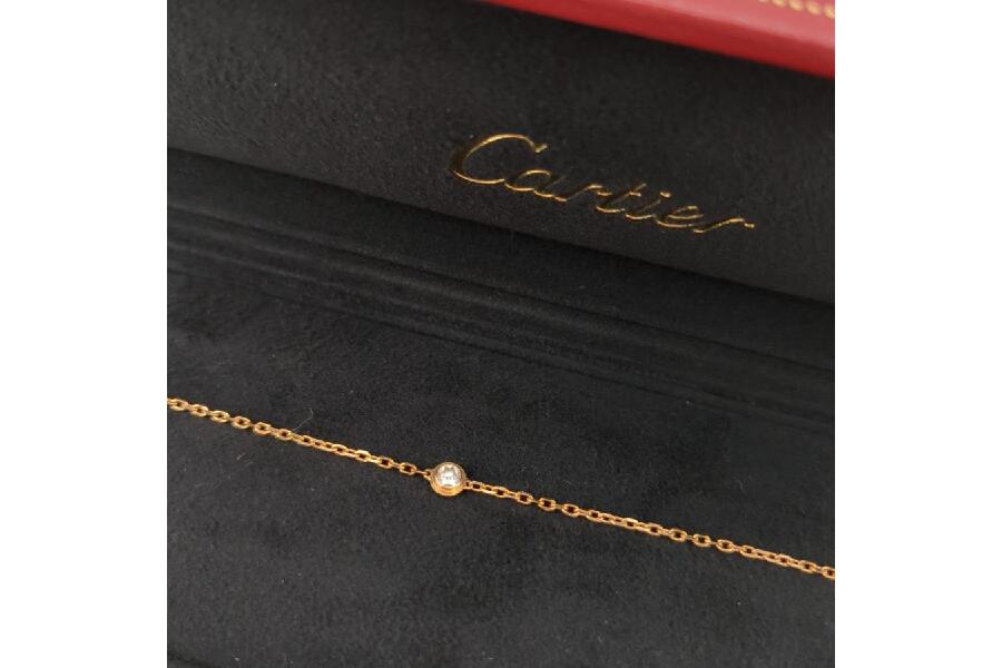 美品】カルティエ ダムールブレスレット ダイヤ付 K18 750 PG 2.12g XS