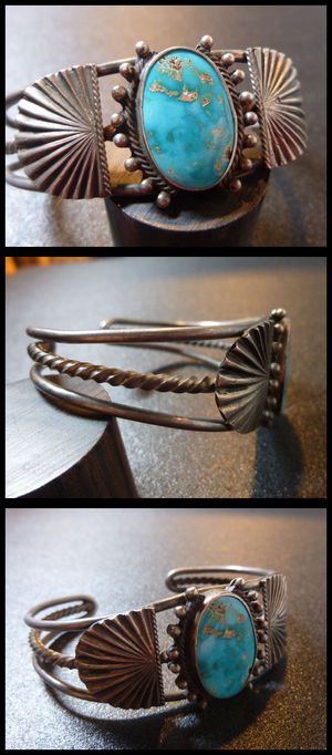 ナバホ 40〜年代アンティーク UITA21 パイロットマウンテンターコイズ