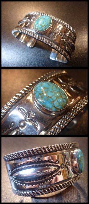 ナバホ Clendon・Pete クレンドンピート スタンプワーク バングル