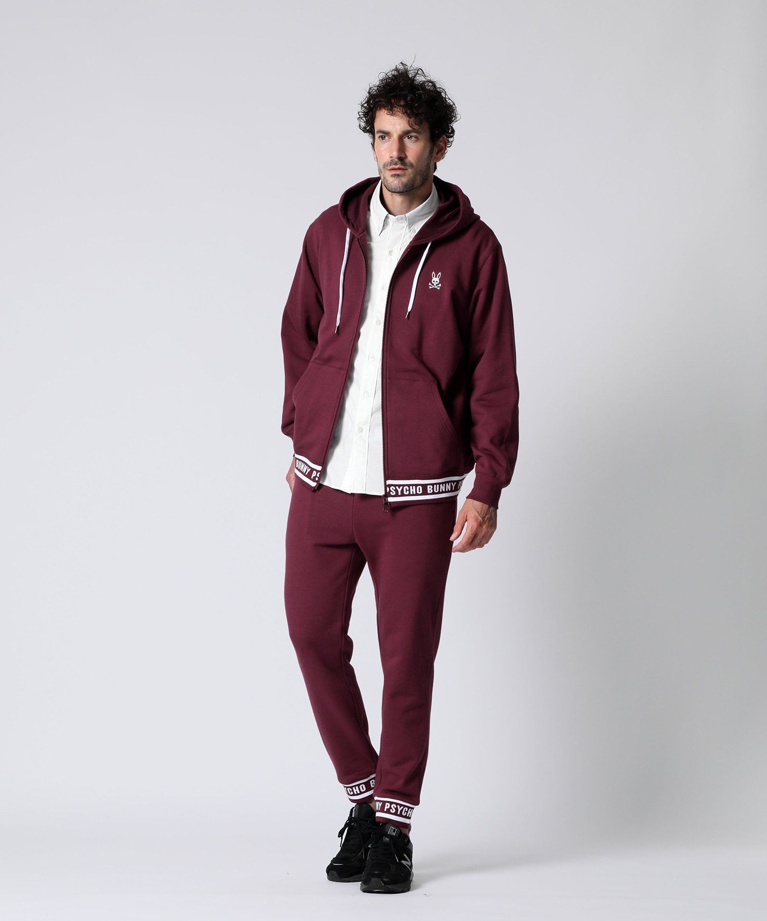 ジャガードリブロゴ ジップパーカ｜Psycho Bunny｜サイコバニー 公式