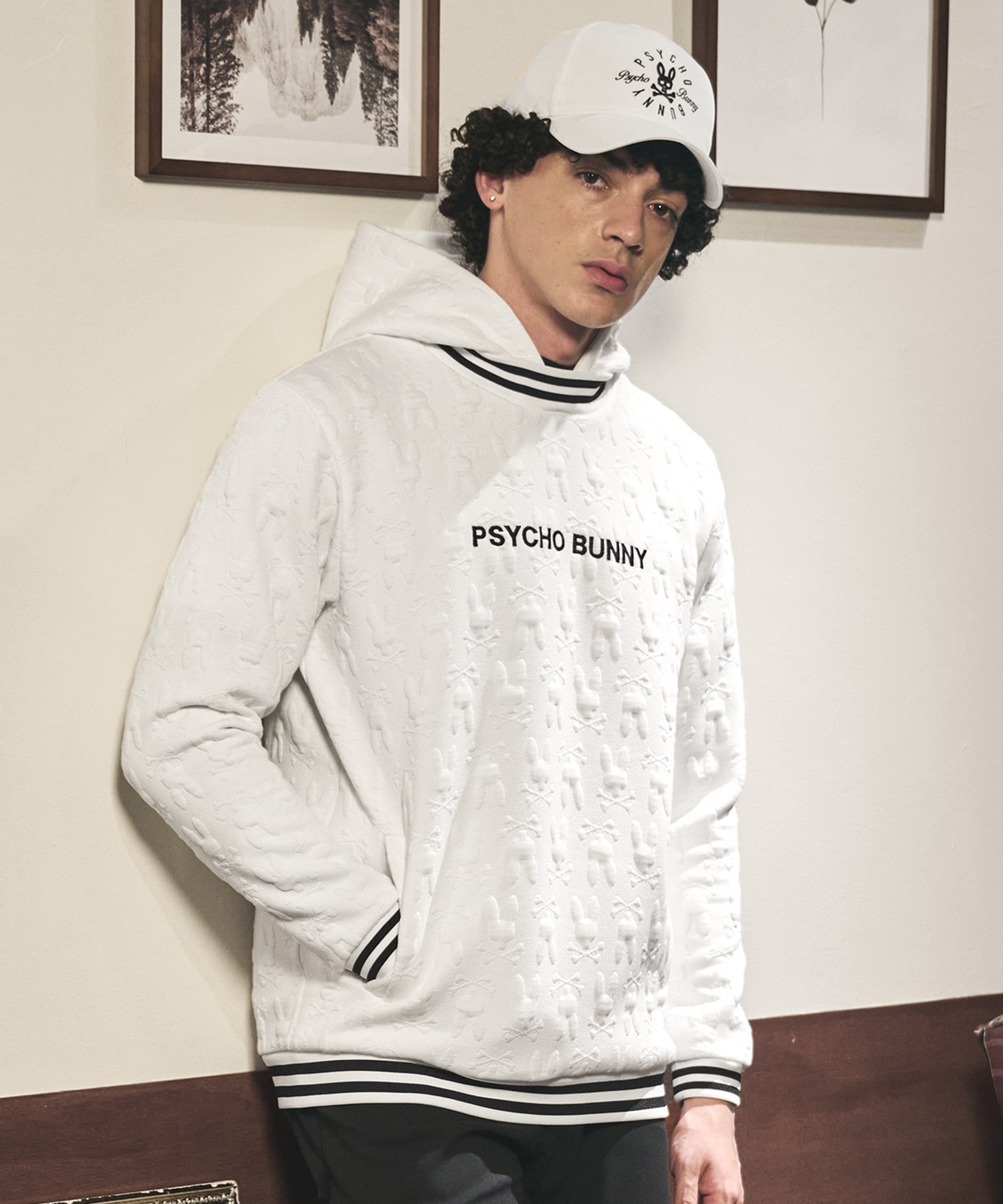 GOLF]膨れジャガードバニーロゴスウェットパーカ｜Psycho Bunny