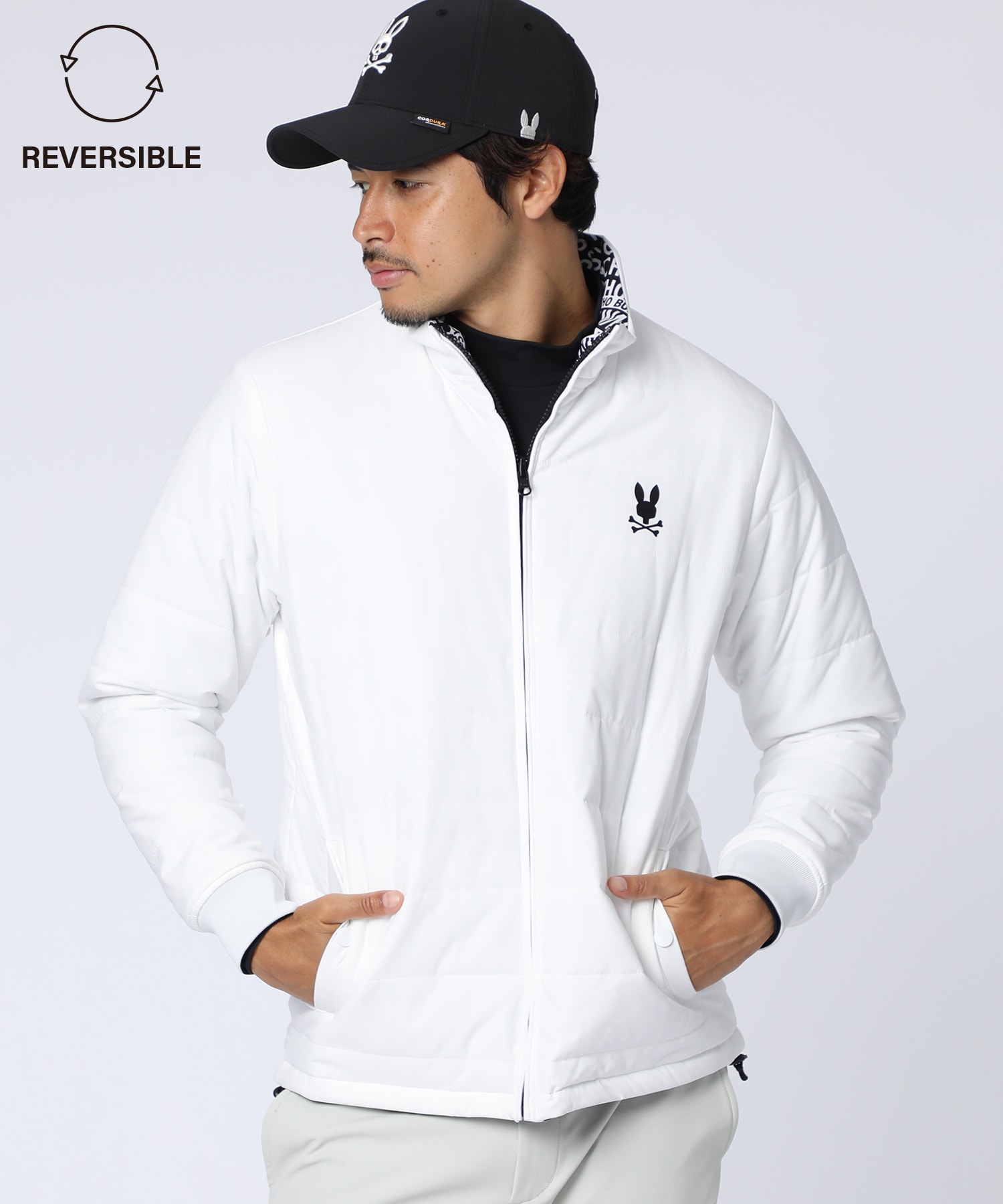 GOLF]総柄フォントロゴ リバーシブルブルゾン｜Psycho Bunny｜サイコ