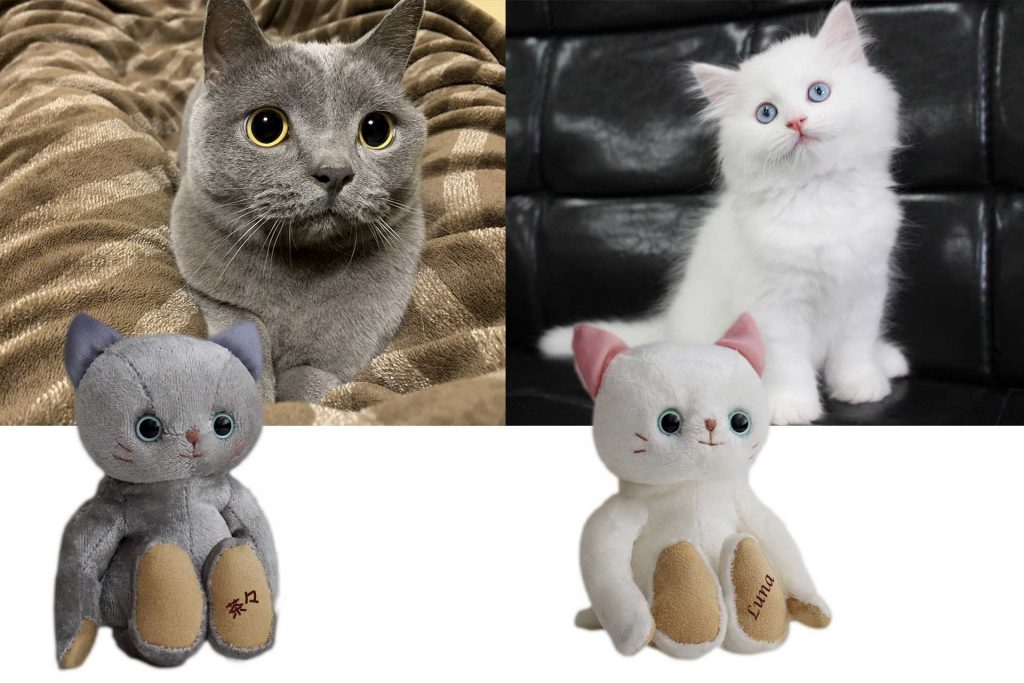 名入れ可能】ネコ好きさんにおすすめ！白猫・グレー猫のぬいぐるみ