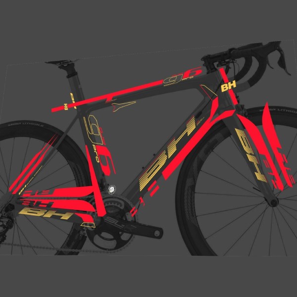 BH(ビーエイチ)G6 PROフレームステッカーセット(2017/レッド/ゴールド