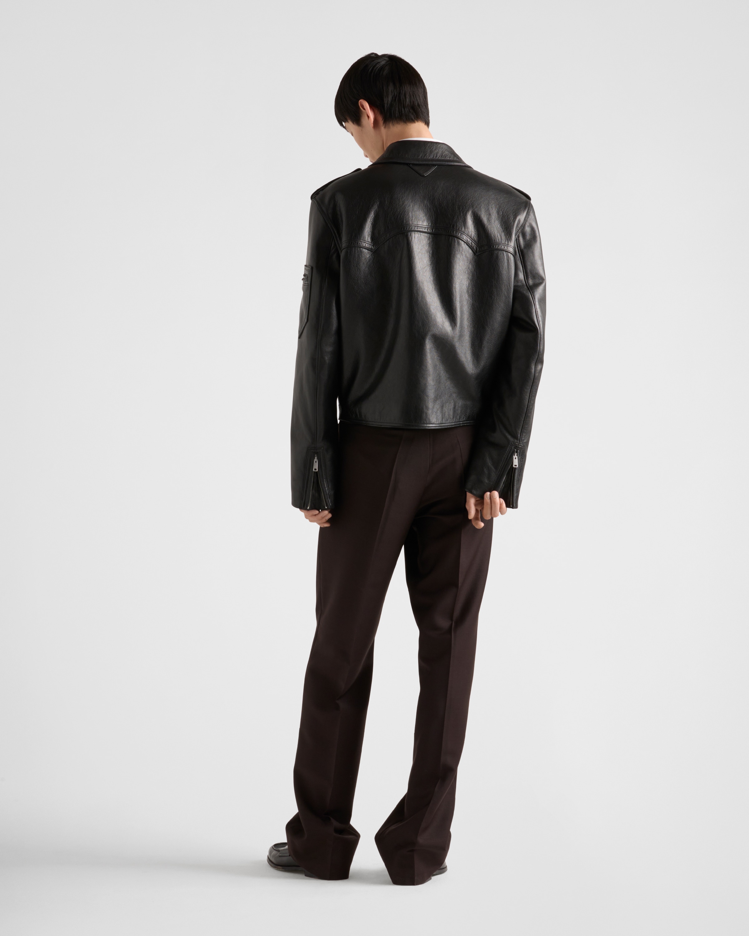 ブラック レザー ジャケット | PRADA