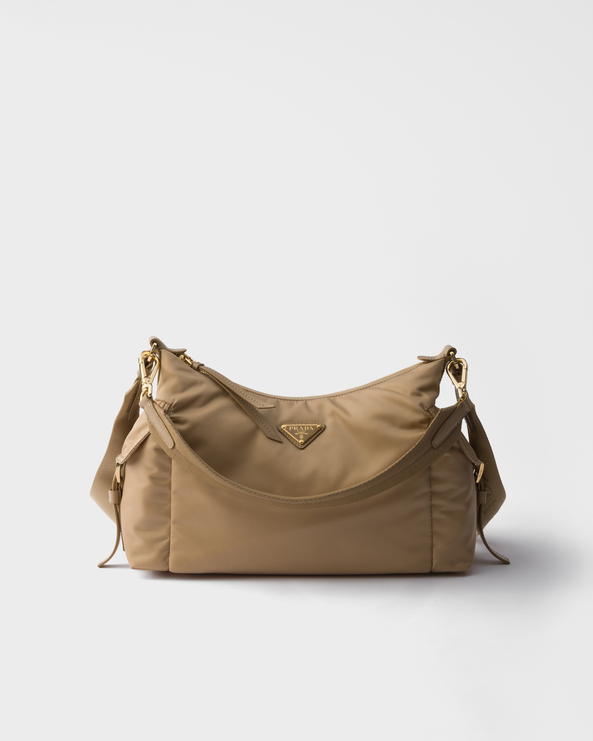 Camel Brown Prada Explore Large Re-nylon And Leather Bag | PRADA