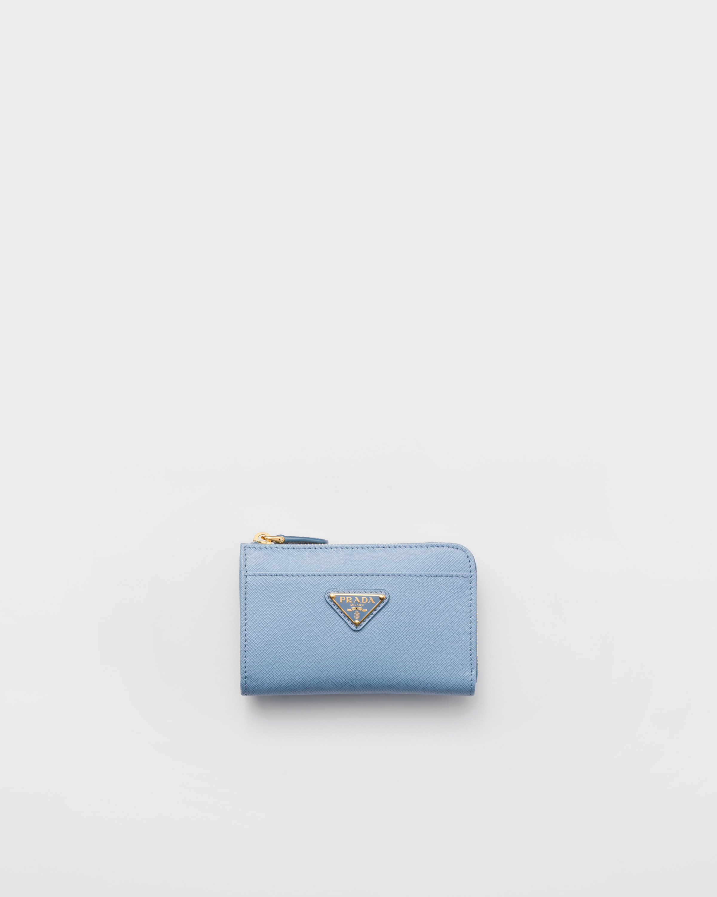 アストラルブルー サフィアーノレザートライアングル キーチェーン | PRADA