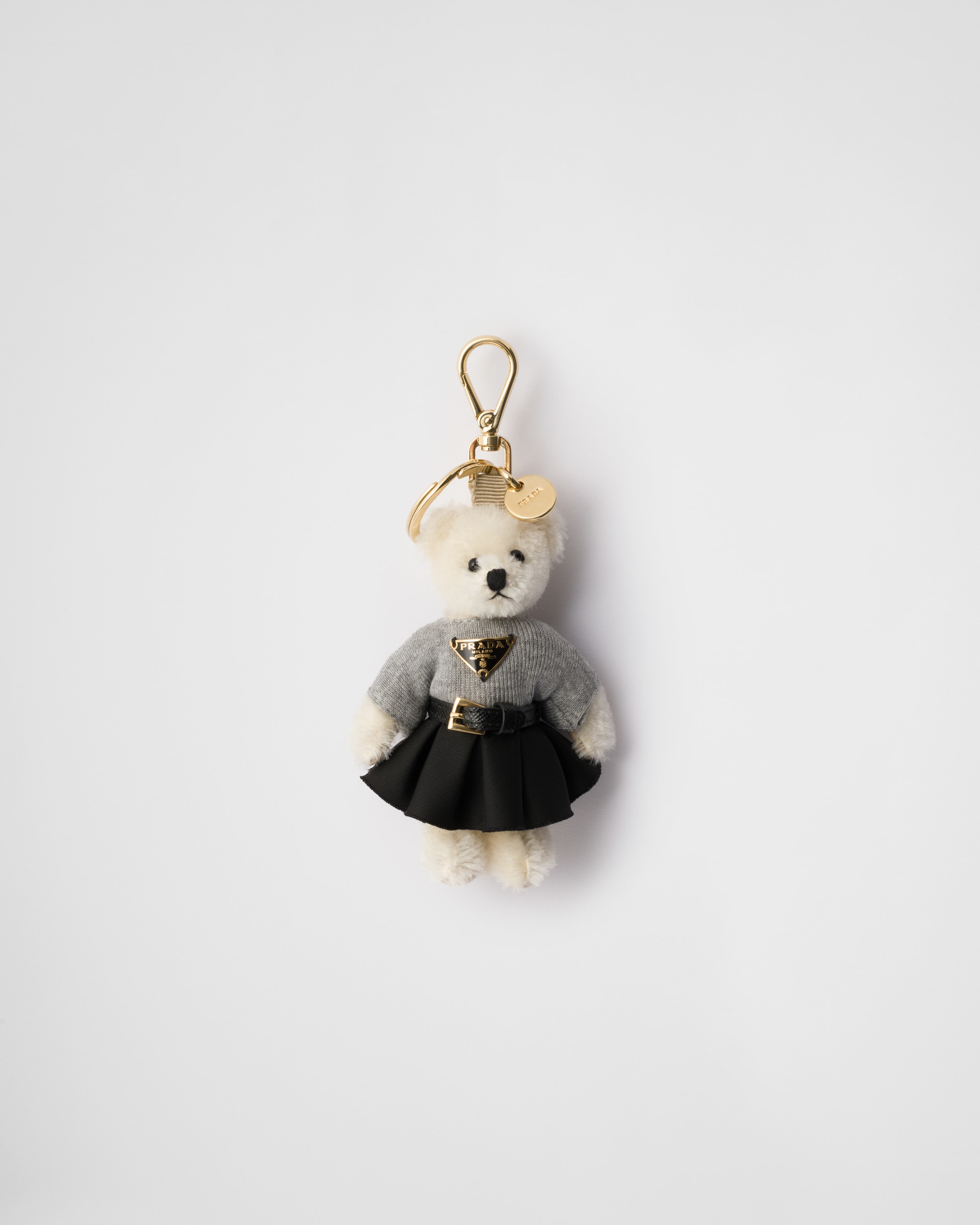 White Teddy Keychain Charm | PRADA